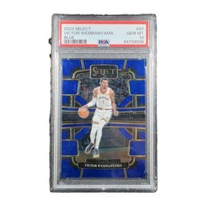 2023-24 Panini Select - Concourse Victor Wembanyama #87 Blue Prizm ROOKIE PSA 10